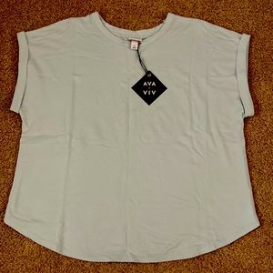 Sleeveless aqua t-shirt